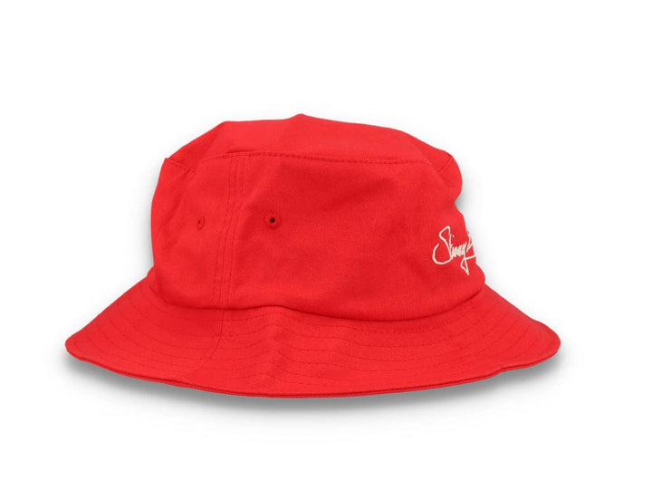 Skinny E Bucket Hat Red/White - LOKK