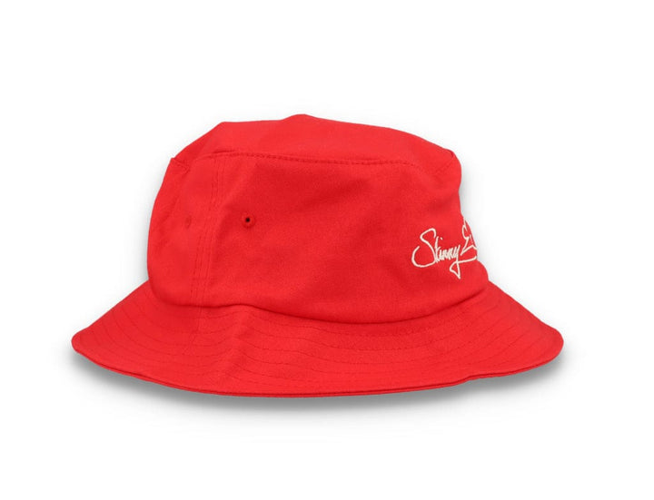 Skinny E Bucket Hat Red/White - LOKK