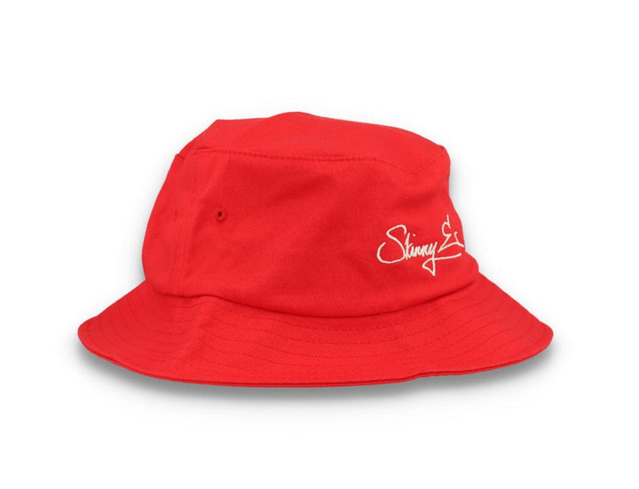 Skinny E Bucket Hat Red/White - LOKK