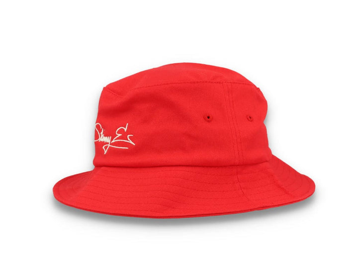 Skinny E Bucket Hat Red/White - LOKK