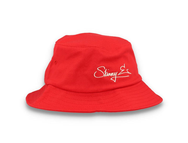 Skinny E Bucket Hat Red/White - LOKK