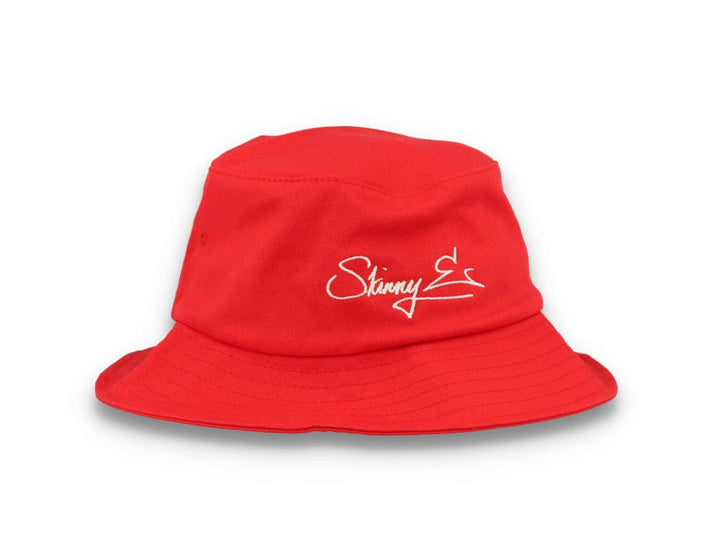 Skinny E Bucket Hat Red/White - LOKK