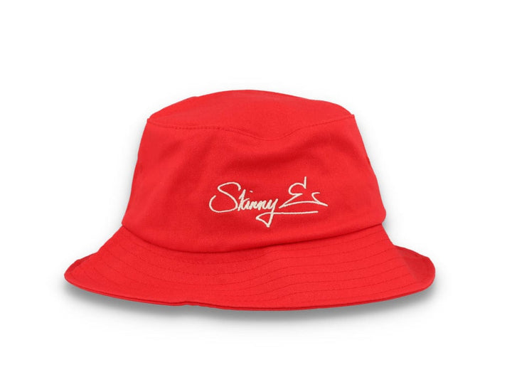 Skinny E Bucket Hat Red/White - LOKK