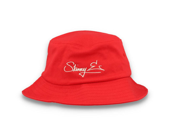 Skinny E Bucket Hat Red/White - LOKK