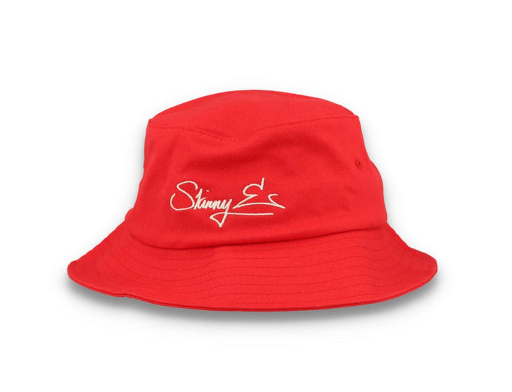 Skinny E Bucket Hat Red/White - LOKK