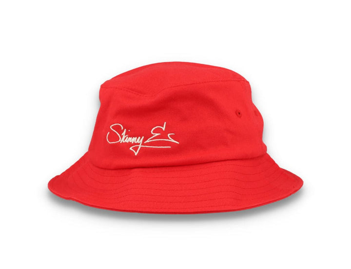Skinny E Bucket Hat Red/White - LOKK