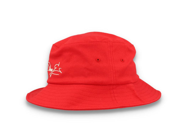 Skinny E Bucket Hat Red/White - LOKK