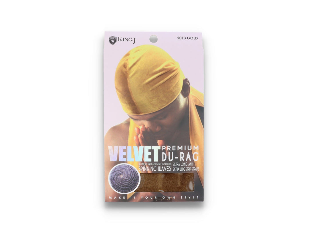 King J Premium Velvet Durag Gold - LOKK