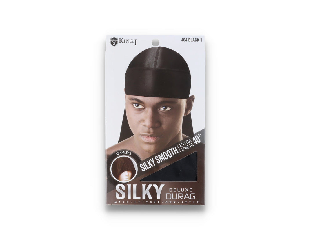 Deluxe Silky Satin Durag Black - King J - LOKK
