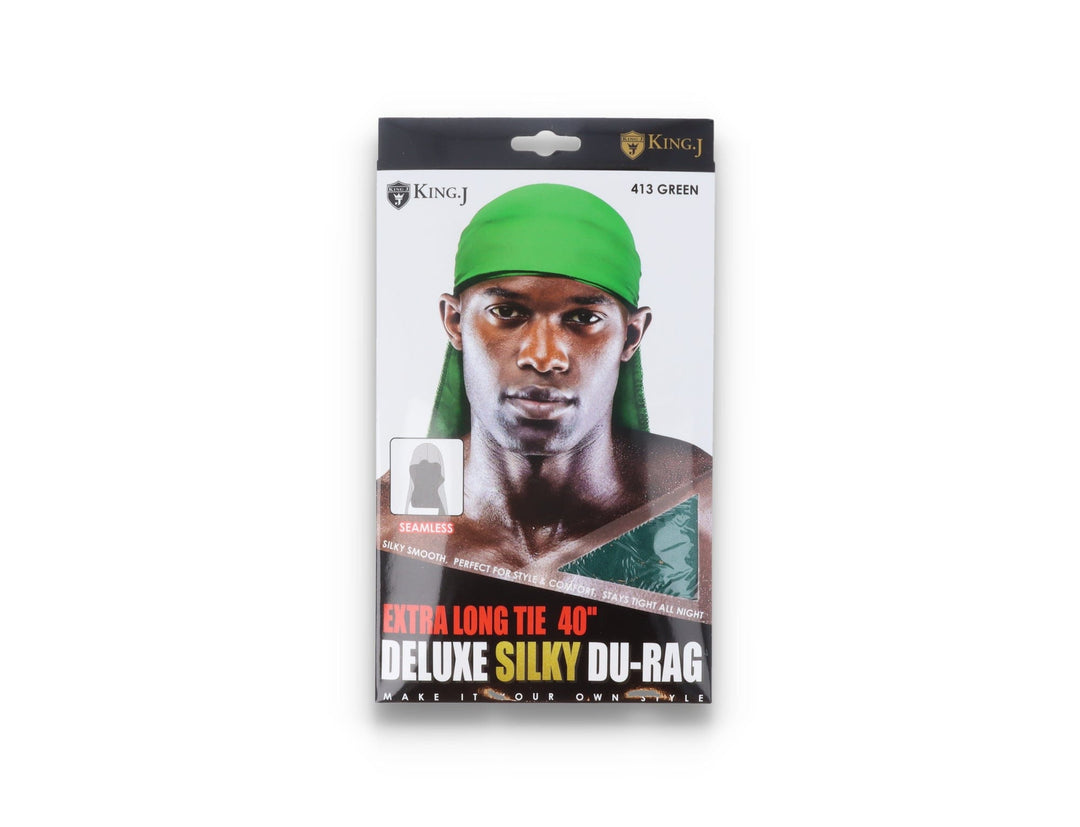 Deluxe Silky Satin Durag Green - King J - LOKK