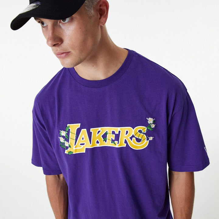 NBA Floral Graphic Os New York Yankees Los Angeles Lakers Purple - LOKK