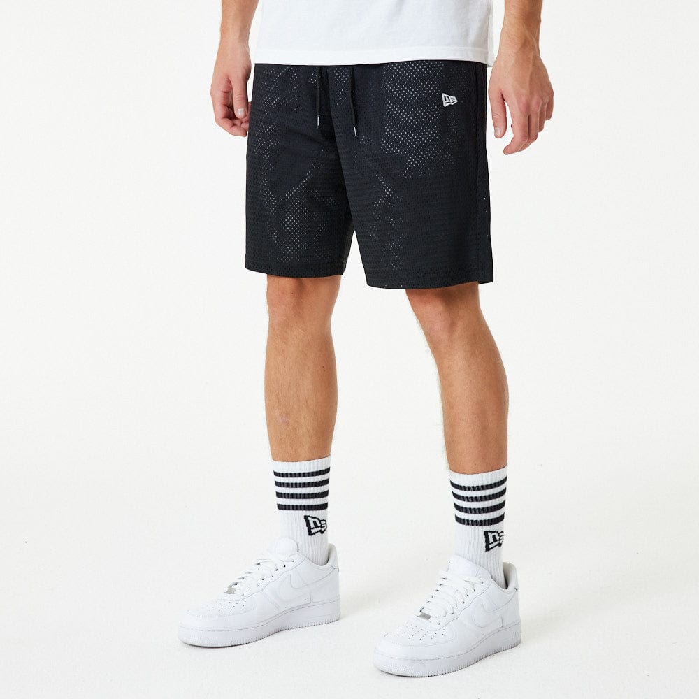 New Era Mesh Shorts Black - LOKK