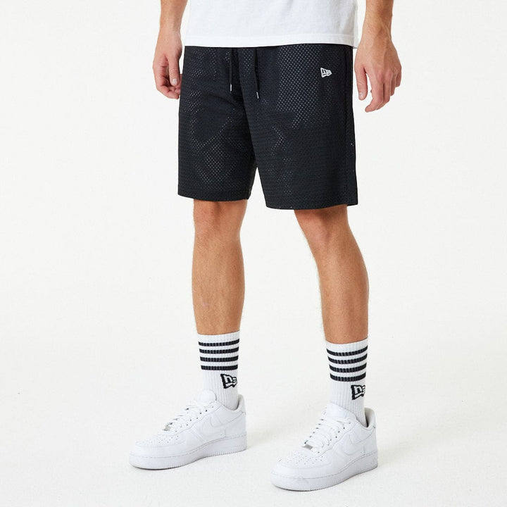 New Era Mesh Shorts Black - LOKK