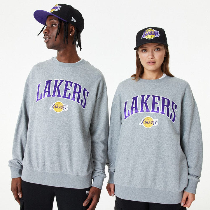 NBA Applique Crew Los Angeles Lakers Grey - LOKK