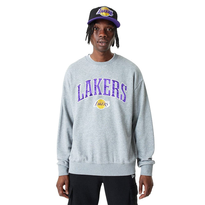 NBA Applique Crew Los Angeles Lakers Grey - LOKK