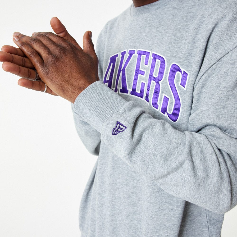 NBA Applique Crew Los Angeles Lakers Grey - LOKK