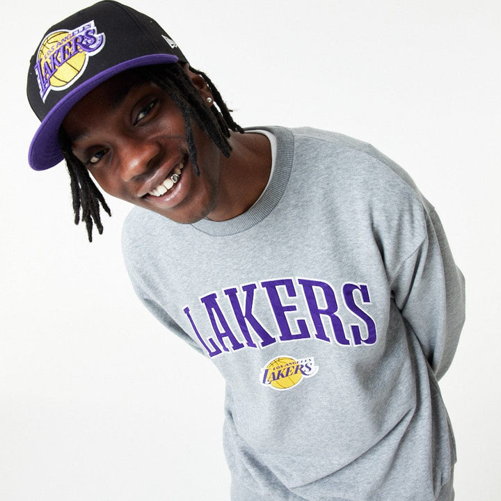 NBA Applique Crew Los Angeles Lakers Grey - LOKK