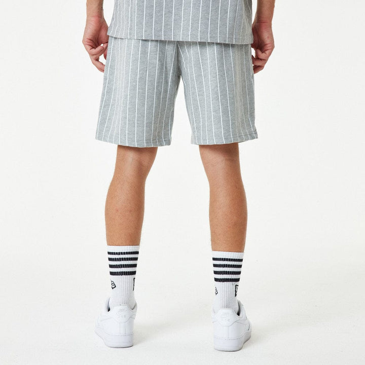 New Era Pinstripe Shorts Heather Grey - LOKK