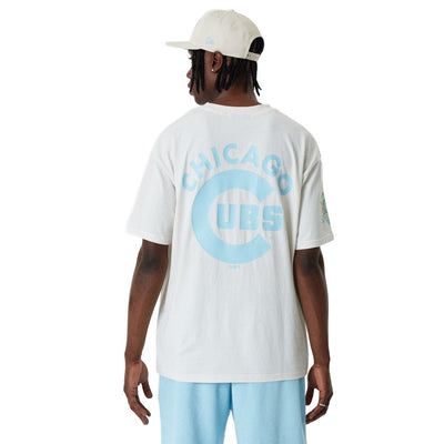 MLB Pastel Over Size Tee Chicago Cubs White/Blue