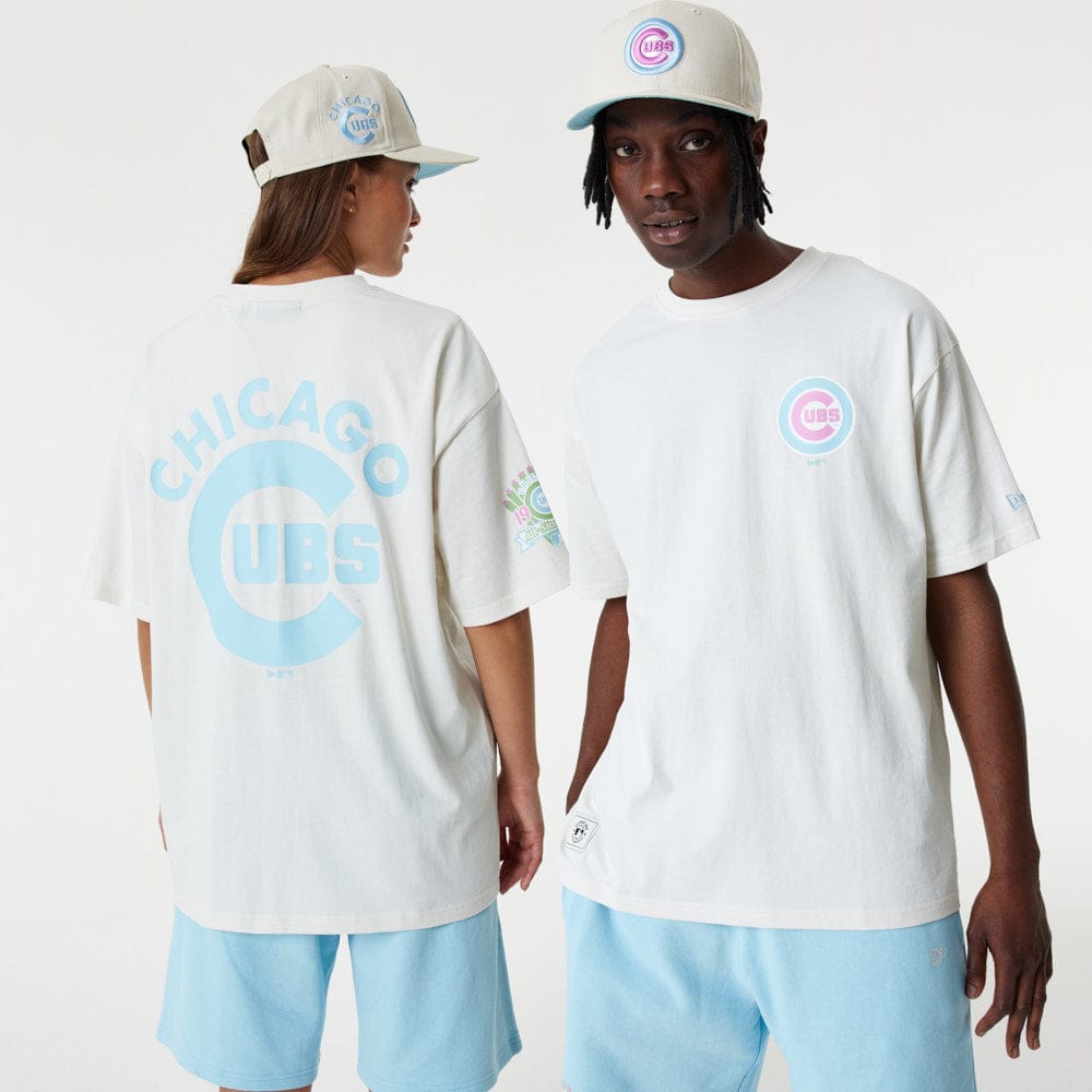 MLB Pastel Over Size Tee Chicago Cubs White/Blue