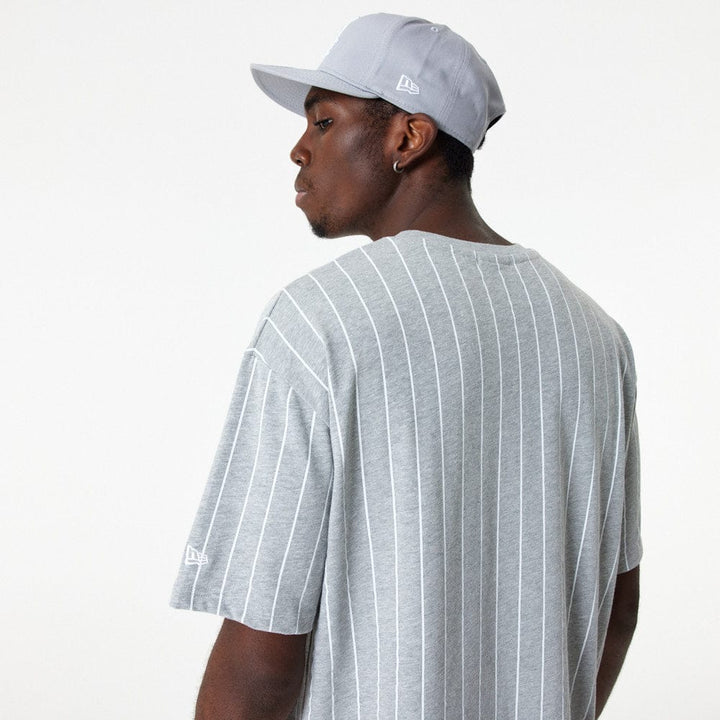 New Era Pinstripe Over Size New Era Heather Grey/White - LOKK