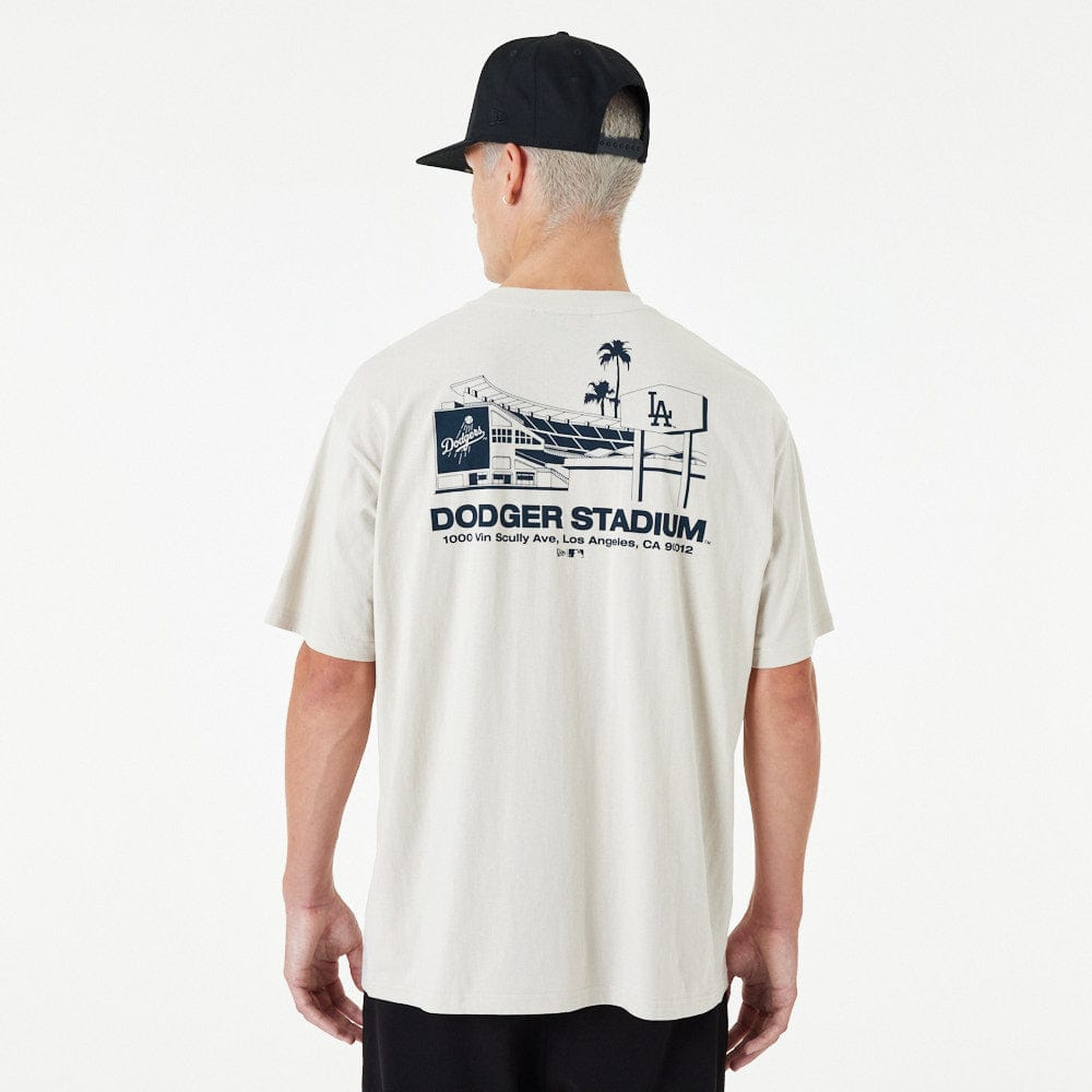 MLB Stadium Graphic Over Size Los Angeles Dodgers Stone/Navy - LOKK