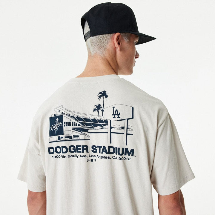 MLB Stadium Graphic Over Size Los Angeles Dodgers Stone/Navy - LOKK