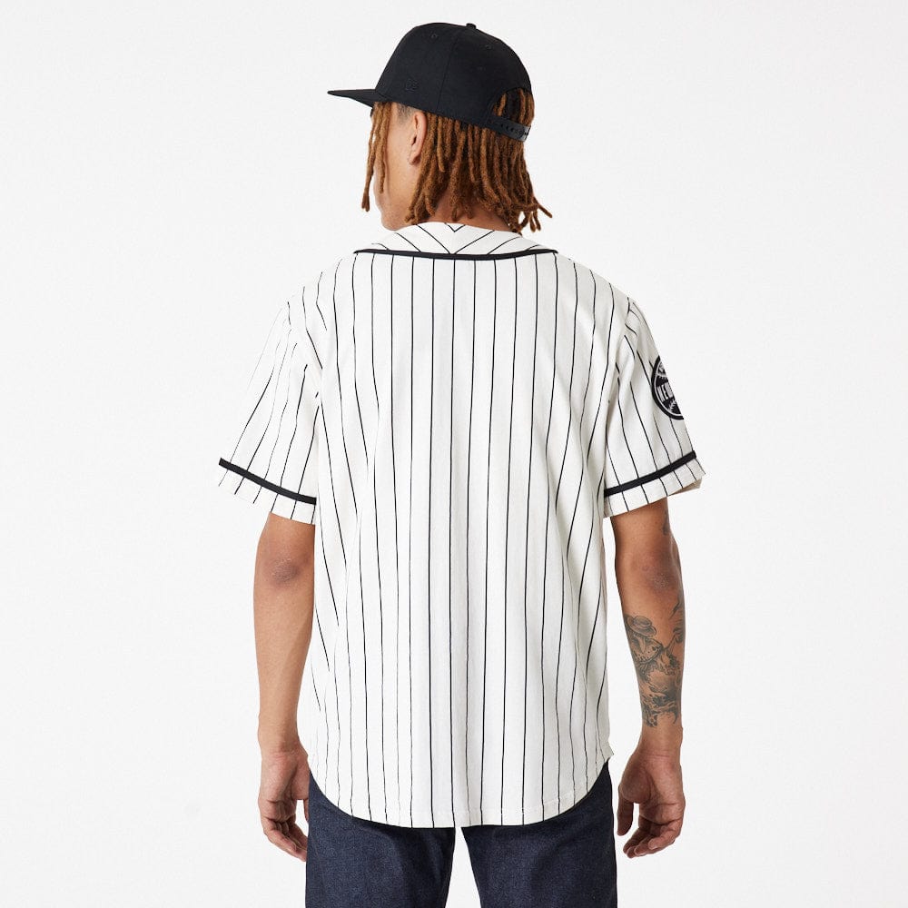 New Era Pinstripe Jersey  Off White/Black - LOKK