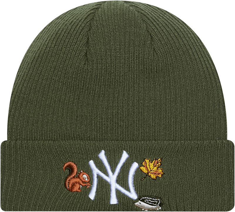 Toddler Outdoor Beanie New York Yankees New Olive/White - LOKK