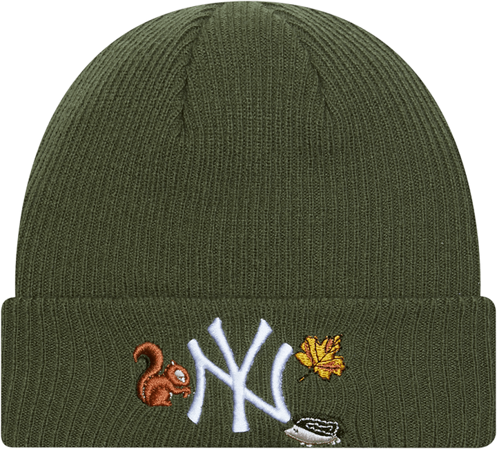 Toddler Outdoor Beanie New York Yankees New Olive/White - LOKK
