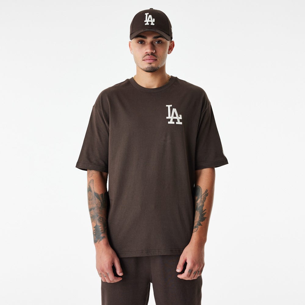 League Essentials Over Size Tee LA Dodgers Brown/Off White