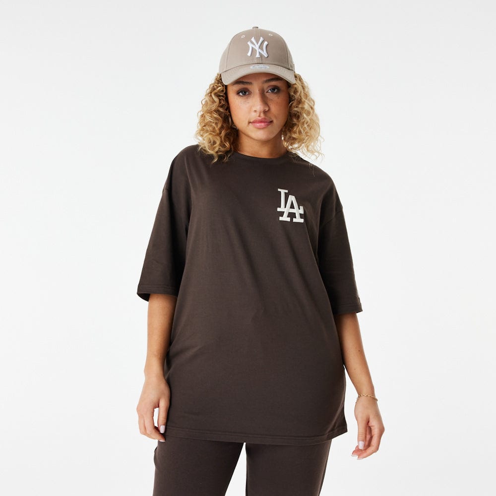 League Essentials Over Size Tee LA Dodgers Brown/Off White