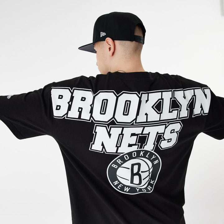 NBA Large Graphic Back Print Over Size Tee Brooklyn Nets - LOKK