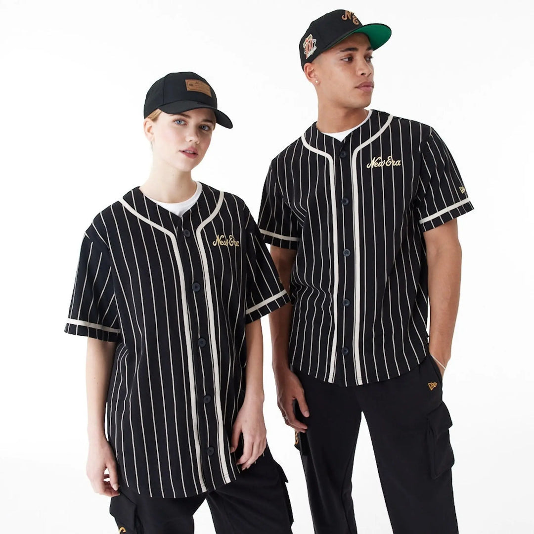 New Era Pinstripe Jersey New Era Black/Stone - LOKK