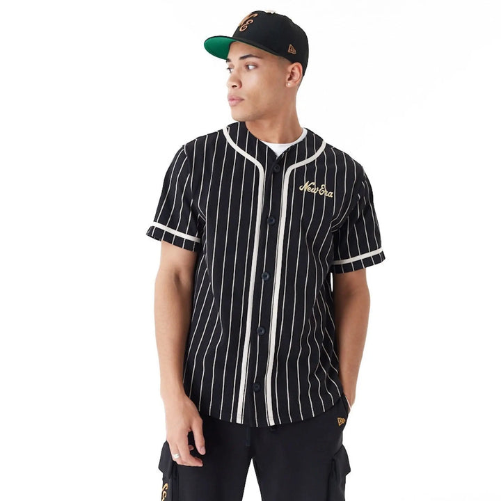 New Era Pinstripe Jersey New Era Black/Stone - LOKK