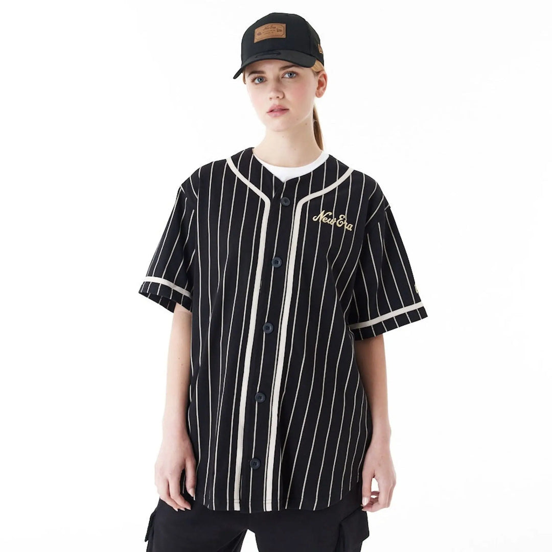 New Era Pinstripe Jersey New Era Black/Stone - LOKK