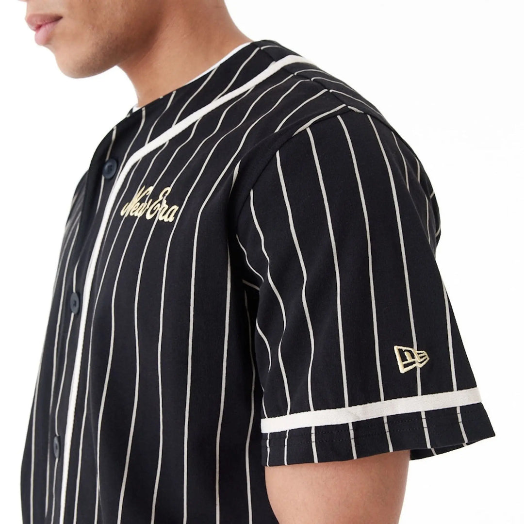 New Era Pinstripe Jersey New Era Black/Stone - LOKK