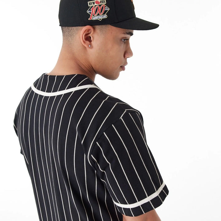 New Era Pinstripe Jersey New Era Black/Stone - LOKK