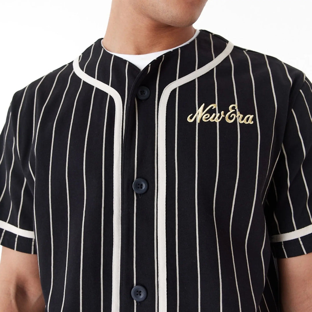 New Era Pinstripe Jersey New Era Black/Stone - LOKK