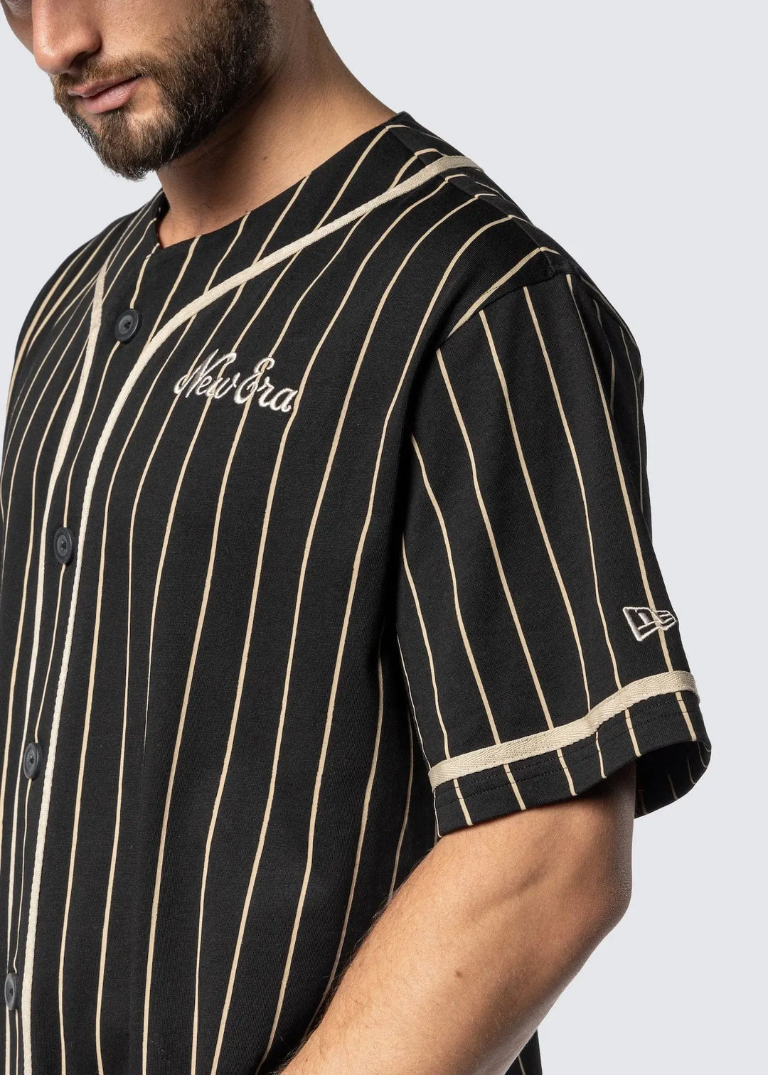 New Era Pinstripe Jersey New Era Black/Stone - LOKK