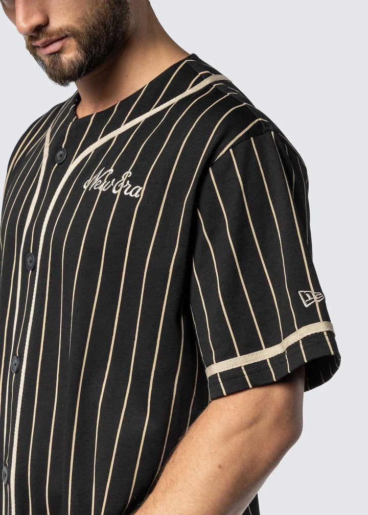 New Era Pinstripe Jersey New Era Black/Stone - LOKK