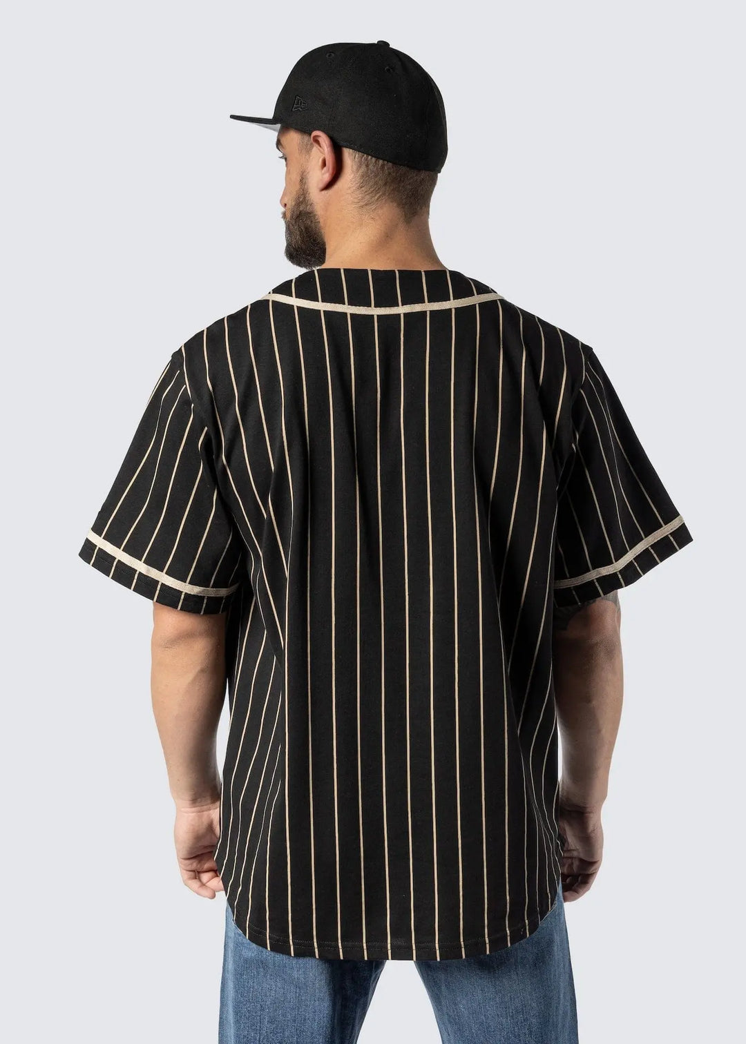 New Era Pinstripe Jersey New Era Black/Stone - LOKK