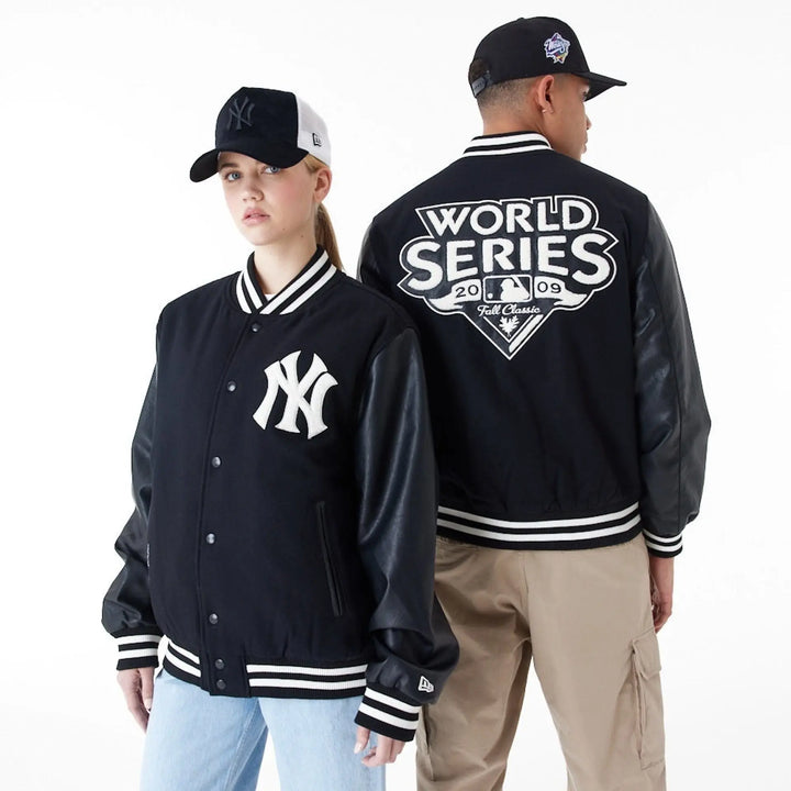 MLB World Series Varsity Jacket Black/Off White - LOKK