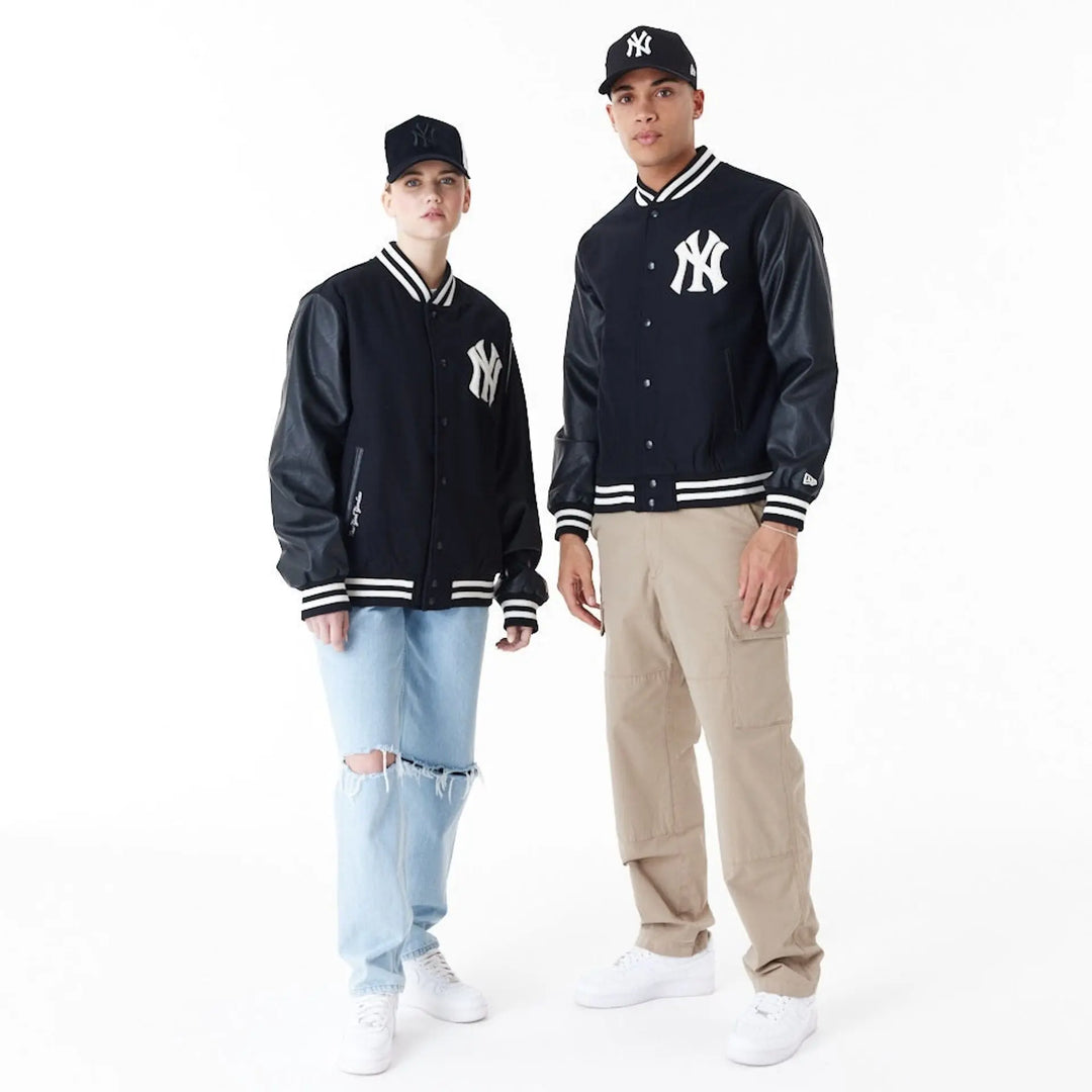 MLB World Series Varsity Jacket Black/Off White - LOKK