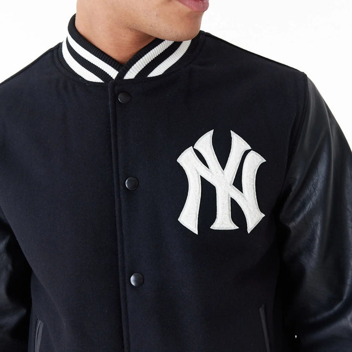 MLB World Series Varsity Jacket Black/Off White - LOKK