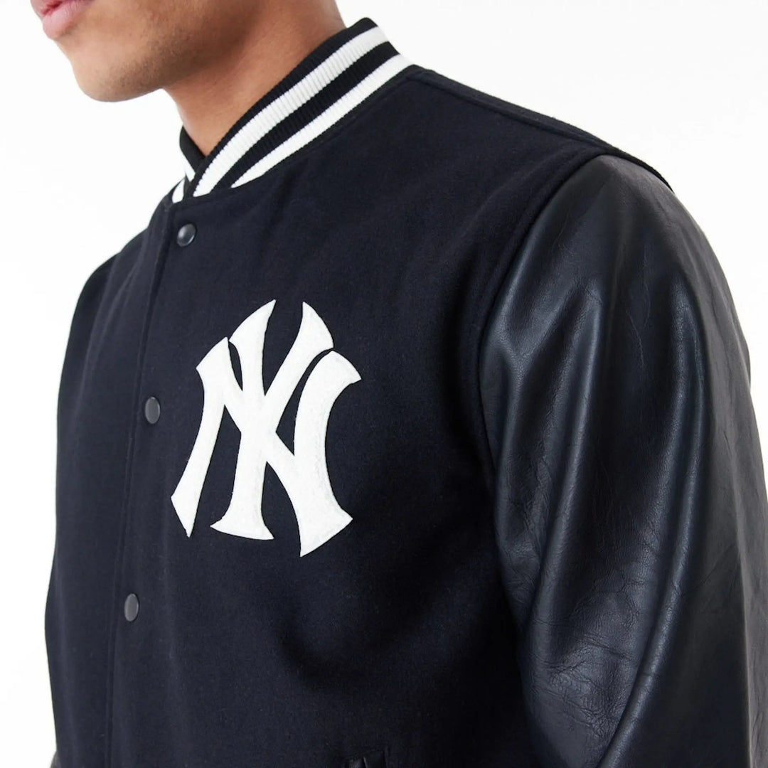 MLB World Series Varsity Jacket Black/Off White - LOKK