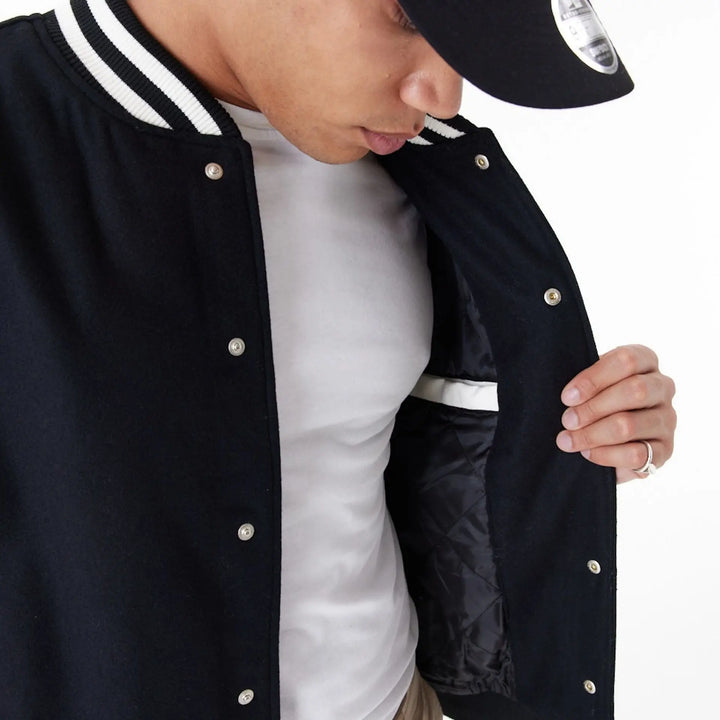 MLB World Series Varsity Jacket Black/Off White - LOKK