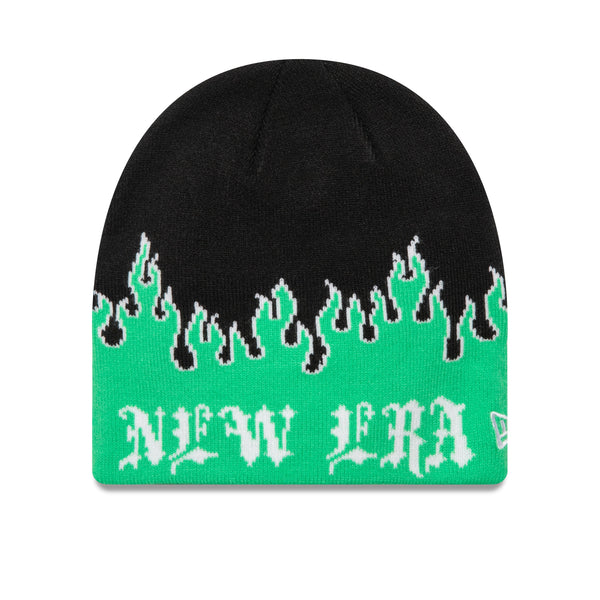 Flame Skull Knit New Era Island Green