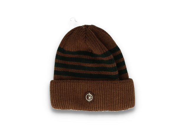 Polar Lines Merino Wool Beanie Brass/Dark Green