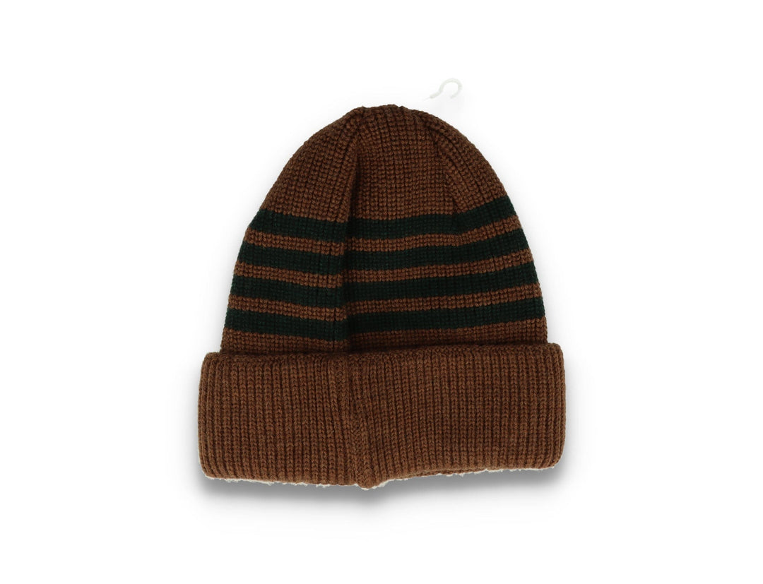 Polar Lines Merino Wool Beanie Brass/Dark Green